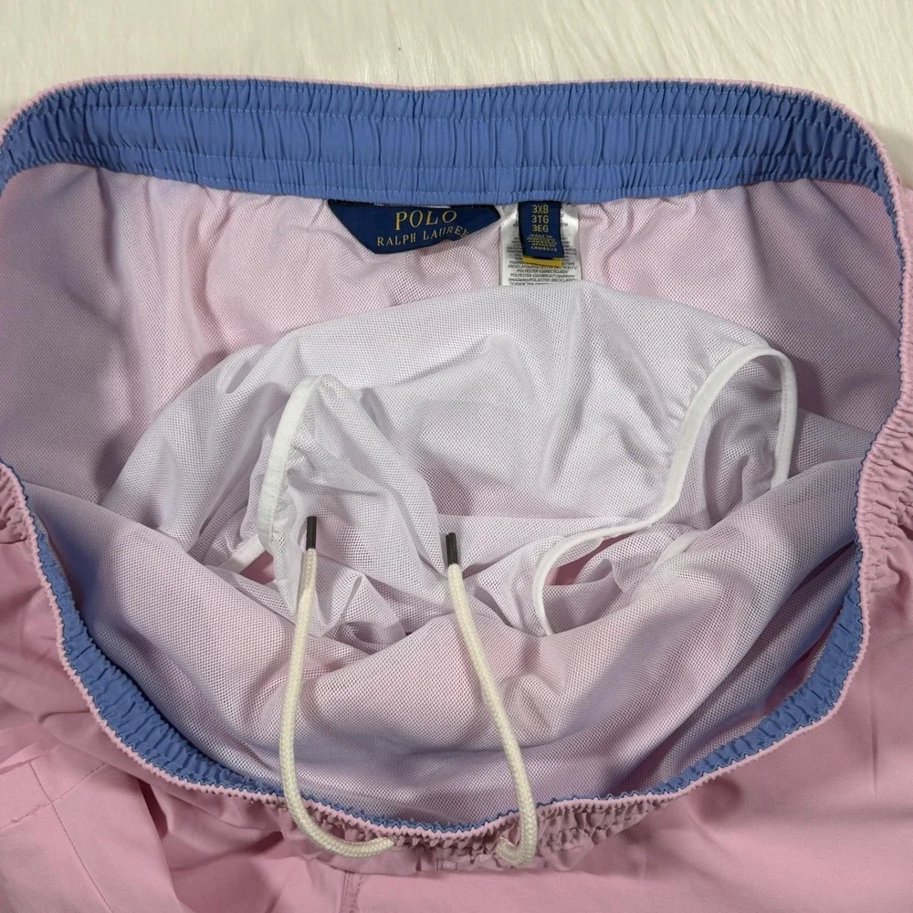 Polo Ralph Lauren Men's Size 3XB Pink Traveler Stretch‎ Swim Trunks Board Shorts